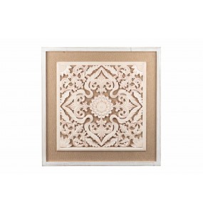 Cuadro tallado madera lino